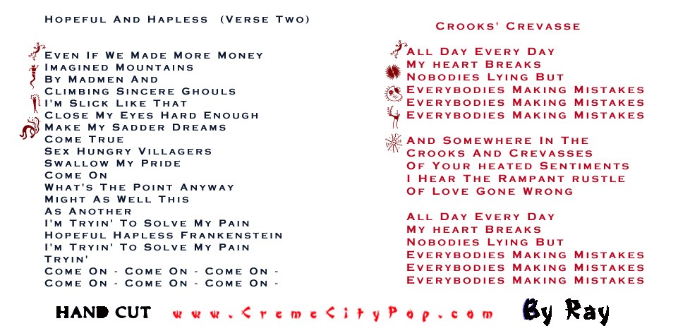 Free Luv Lyric Insert Page